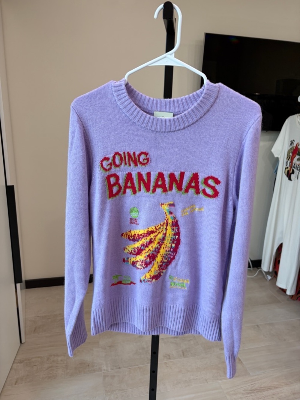 Farm Rio: Lilac Going Bananas Knit Sweater - Picture 4 of 9